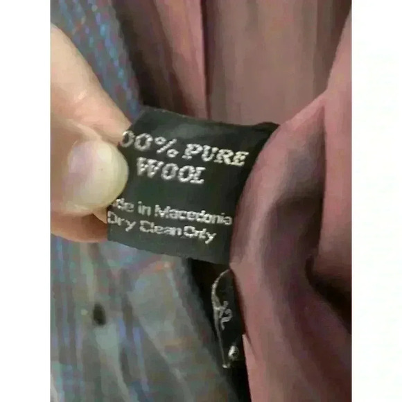 Giorgio Sant Angelo Blazer Jacket 12 Plaid Houndstooth Wool Double Breasted - Picture 10 of 16